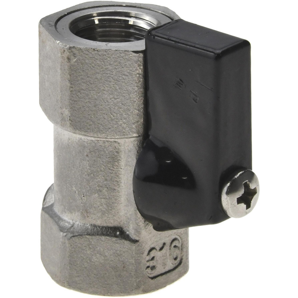 Value Collection Miniature Manual Ball Valve: 1/4" Pipe, Full Port - 6Q01H08