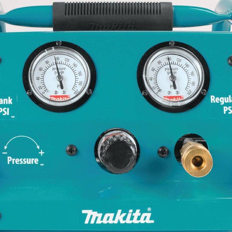 Makita 1 Gal. 125 PSI Portable Electric Compact Air Compressor with Pneumatic 2.5 in. 15-Gauge Angled Finish Nailer - AC001-AF635