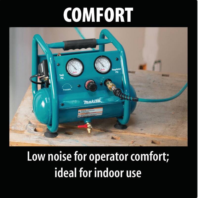 Makita 1 Gal. 125 PSI Portable Electric Compact Air Compressor with Pneumatic 2.5 in. 15-Gauge Angled Finish Nailer - AC001-AF635