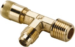 Parker 1/8-27 Male Pipe, 500 Max psi, 1/4" Tube OD, Forged Male Run Tee Access Valve - AVT3-2
