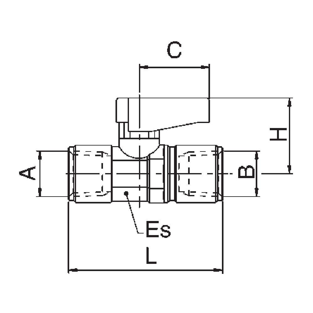 Aignep USA Miniature Manual Ball Valve: 1/2" Pipe - 86300-08-08