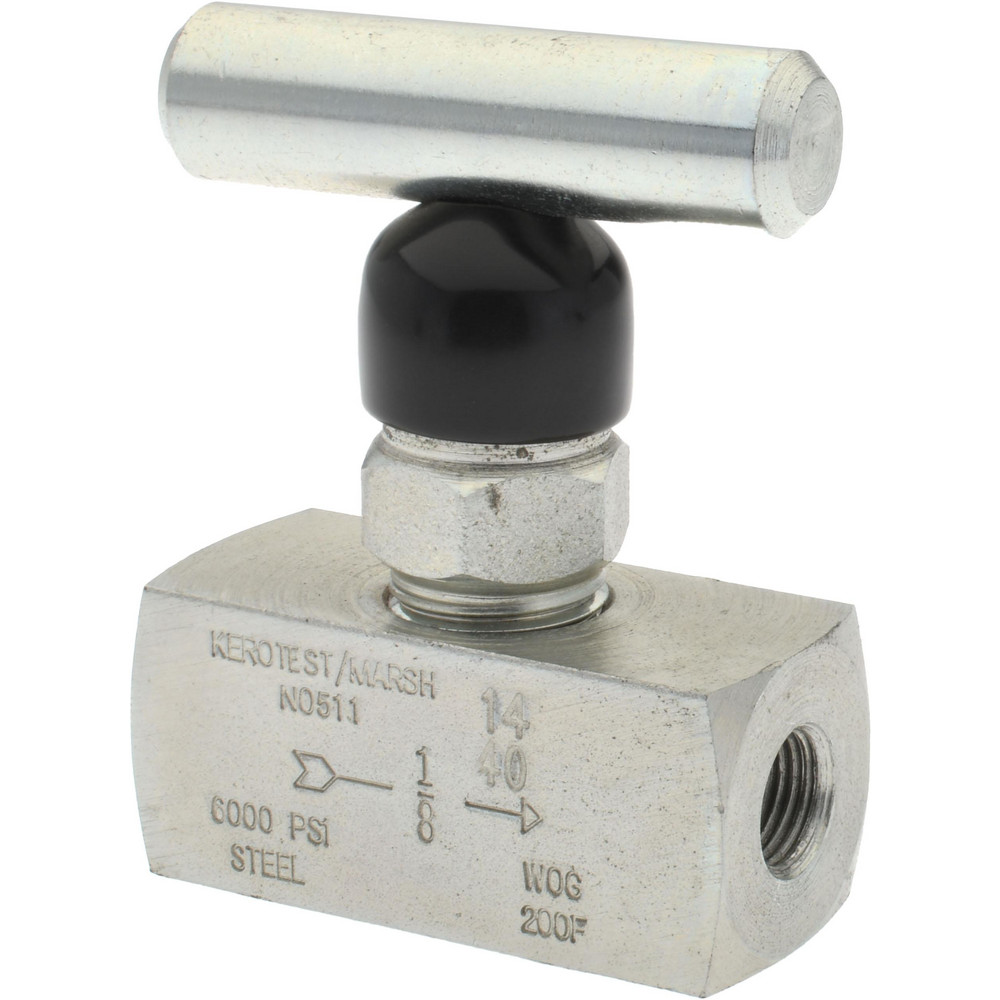 Value Collection Needle Valve: Straight, 3/8" Pipe, NPT End, Alloy Body - 67550010