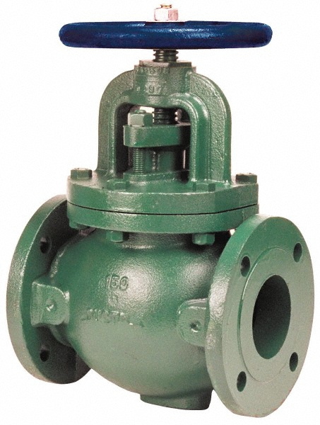 NIBCO 2" Pipe, Flanged-Raised Face Ends, Iron Outside Screw & Yoke Globe Valve - NHD800D