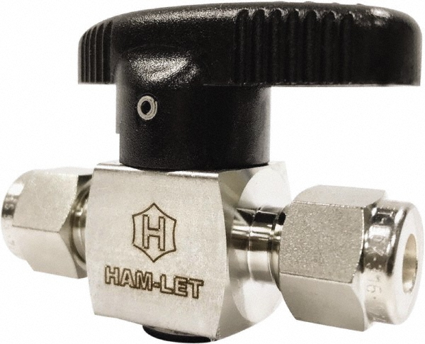 Parker 1/4" Pipe, 3,000 psi WOG Rating, 316 Stainless Steel, Inline, One Way Instrumentation Plug Valve - 4F-PR4-VT-SS