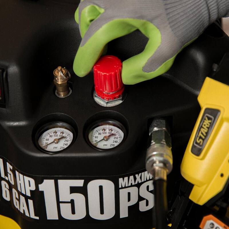 STARK USA 6 Gal. 150 PSI Portable Electric Pancake Air Compressor - 65168