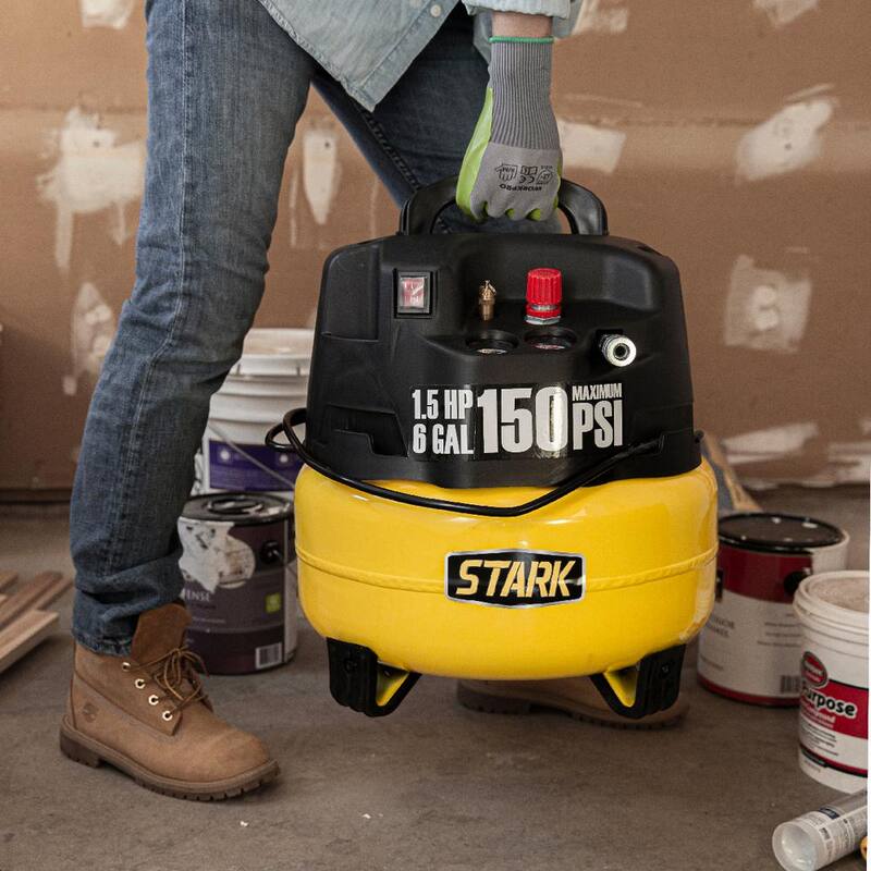 STARK USA 6 Gal. 150 PSI Portable Electric Pancake Air Compressor - 65168