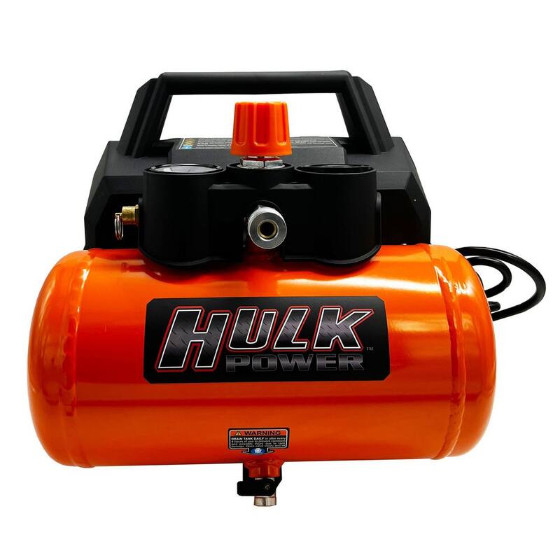 HULK POWER 2 Gal. 1 HP Portable Electric-Powered Hotdog Silent Air Compressor - HP01P002SS