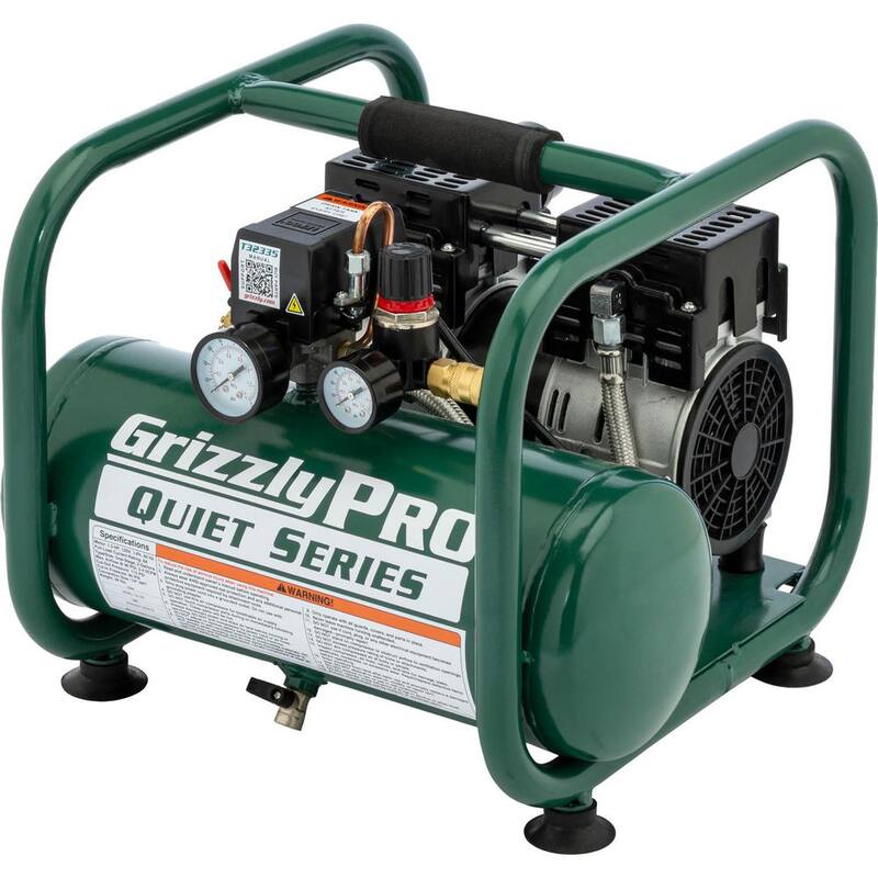 Grizzly PRO 2 Gal. 115 PSI Oil-Free Electric Quiet Series Air Compressor - T32335