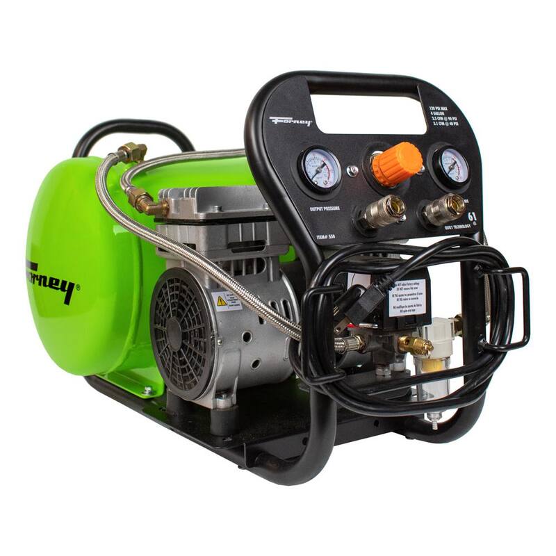 Forney 1.0 Hp, Electric, 4 Gal, Oil-Free Air Compressor, 120 PSI, 2.5 CFM @ 90 PSI - 550