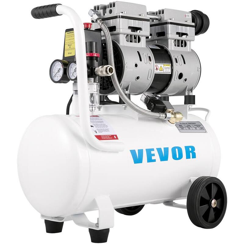 VEVOR 6.6 Gal. 115 PSI Portable Electric Air Compressor 1 HP Oil Free Steel Tank 750 Watt Pancake for Home Tire Inflation - WSKYJ750-25L00001V1