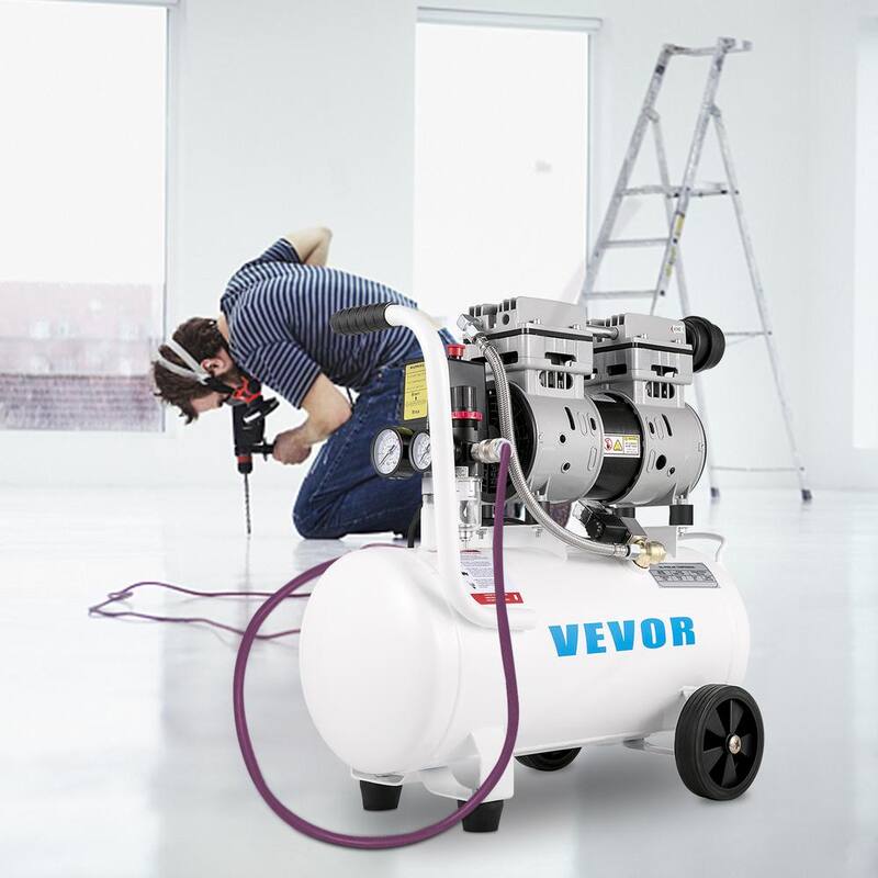 VEVOR 6.6 Gal. 115 PSI Portable Electric Air Compressor 1 HP Oil Free Steel Tank 750 Watt Pancake for Home Tire Inflation - WSKYJ750-25L00001V1