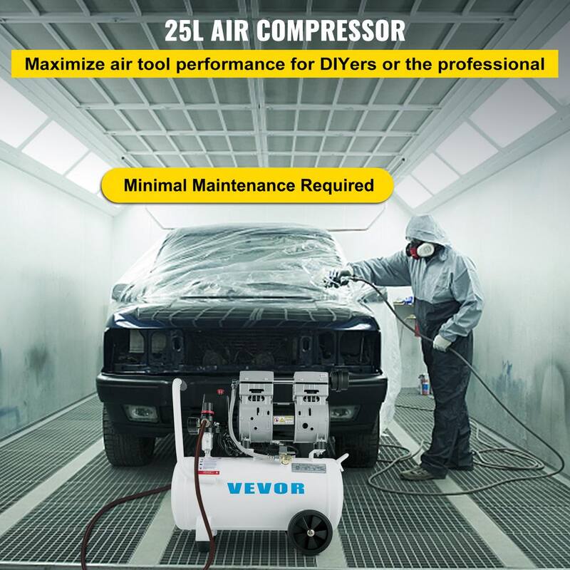 VEVOR 6.6 Gal. 115 PSI Portable Electric Air Compressor 1 HP Oil Free Steel Tank 750 Watt Pancake for Home Tire Inflation - WSKYJ750-25L00001V1