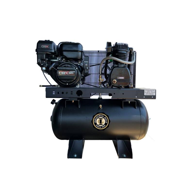 Unbranded 30 Gal. 14 HP CRX Portable Low RPM 175 Psi Gas-Powered Electric Air Compressor with Quiet Operation - CI13GEX33