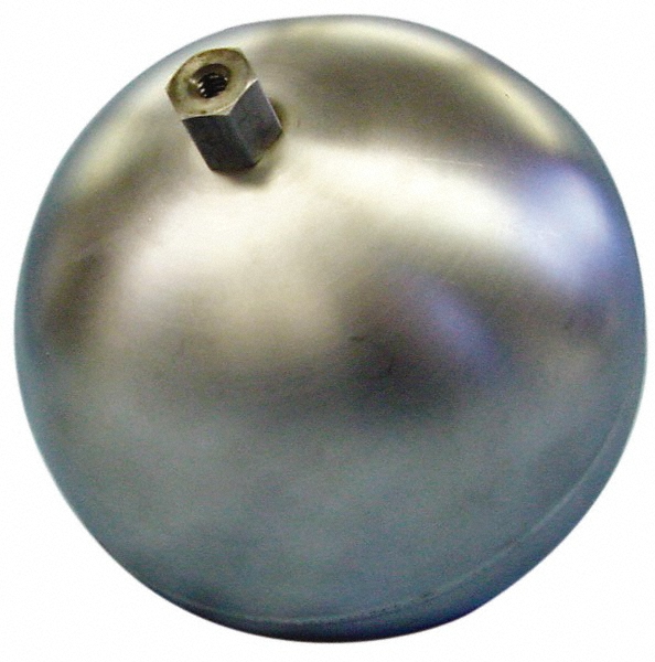 Made in USA 5" Diam, Spherical, Tubed Through Connection, Metal Float - RT50425