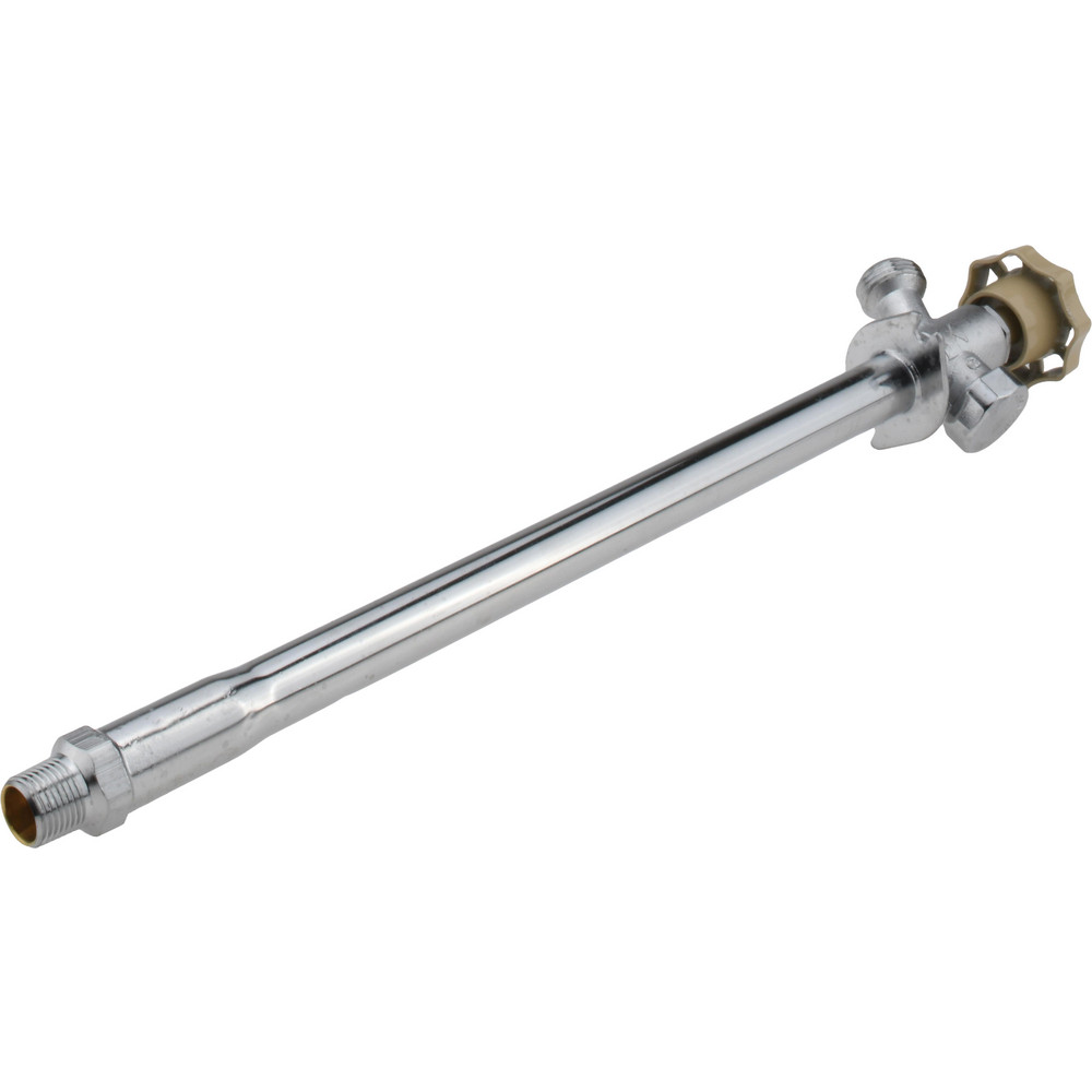 B&K Mueller 1/2" Pipe, 14" Long Shank, Chrome Plated Brass Antisiphon Frostfree Sillcock - 104-831HC
