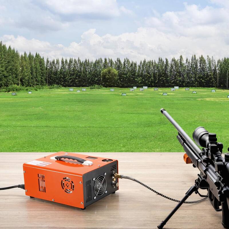 VEVOR PCP Air Rifle Pump 0.4 Gal. 4500 Psi Portable Electric Pancake Air Compressor Auto-stop with Built-in Adapter LED Light - GYDQBZT0000000001V1
