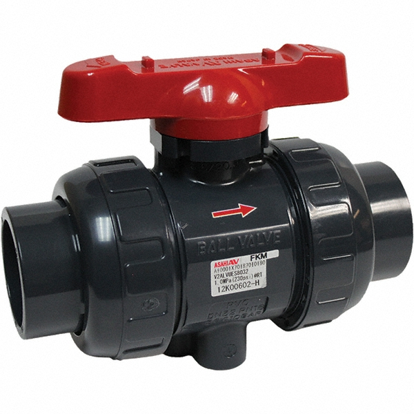 Asahi True Union Manual Ball Valve: 2" Pipe, Full Port - 1605020