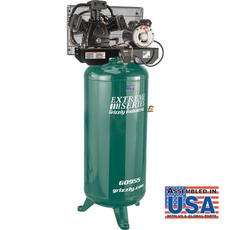 Grizzly Industrial 60 Gal. 125 PSI 5 HP Extreme Series Corded Electric Air Compressor - G0955