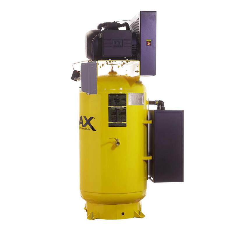 EMAX 80 Gal. 7.5 HP 3-Cylinder 1-Phase 175 PSI Silent Air Electric Air Compressor with Isolator Pads and Auto Drain - HES07V080Y1