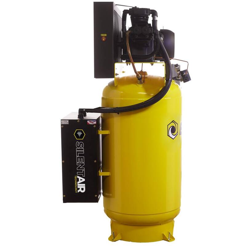 EMAX 80 Gal. 7.5 HP 3-Cylinder 1-Phase 175 PSI Silent Air Electric Air Compressor with Isolator Pads and Auto Drain - HES07V080Y1