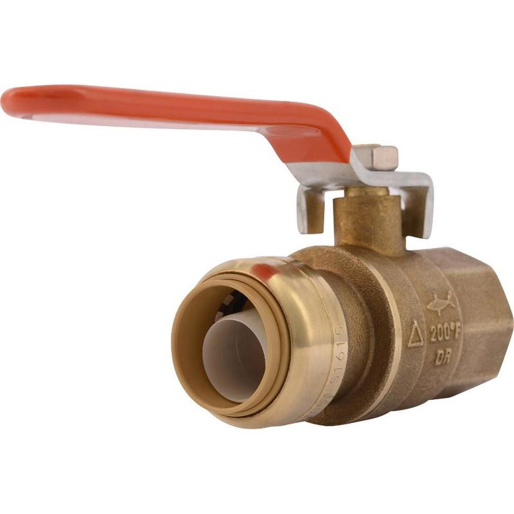 SharkBite Female Connector Manual Ball Valve: 1 x 1" Pipe, Standard Port - 22187-0000LF