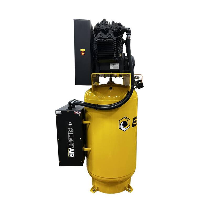 EMAX 80 Gal. 10 HP V4 1-Phase Silent Air 175 PSI Electric Air Compressor with Isolator Pads and Auto Drain - HES10V080V1