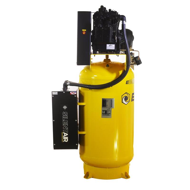 EMAX 80 Gal. 10 HP V4 1-Phase Silent Air 175 PSI Electric Air Compressor with Isolator Pads and Auto Drain - HES10V080V1