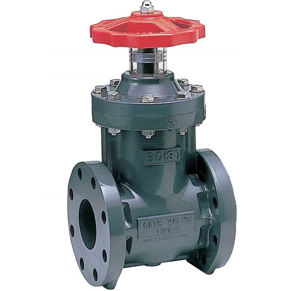 Asahi Gate Valve: Gate, 2" Pipe, Flanged, Polyvinylchloride - 1251020