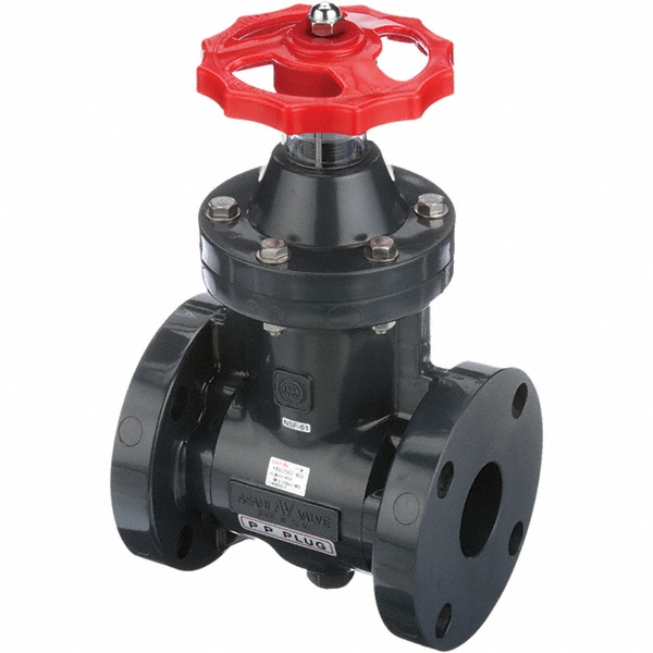Asahi Gate Valve: Gate, 2" Pipe, Flanged, Polyvinylchloride - 1251020