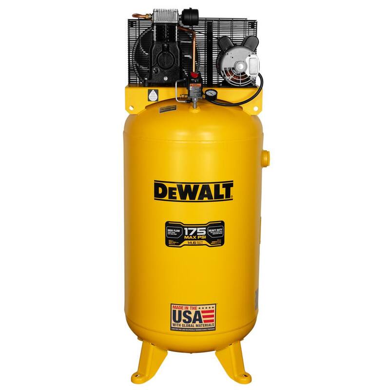 DEWALT High Air Flow 80 Gal, 175 max PSI, 14.6 SCFM at 90 PSI, 5.0 HP, Oil Lubricated Electric Air Compressor - DXCM805.COM