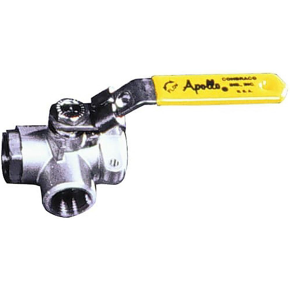 Apollo® Diversion Manual Ball Valve: 1" Pipe, Standard Port, Stainless Steel - 766052756