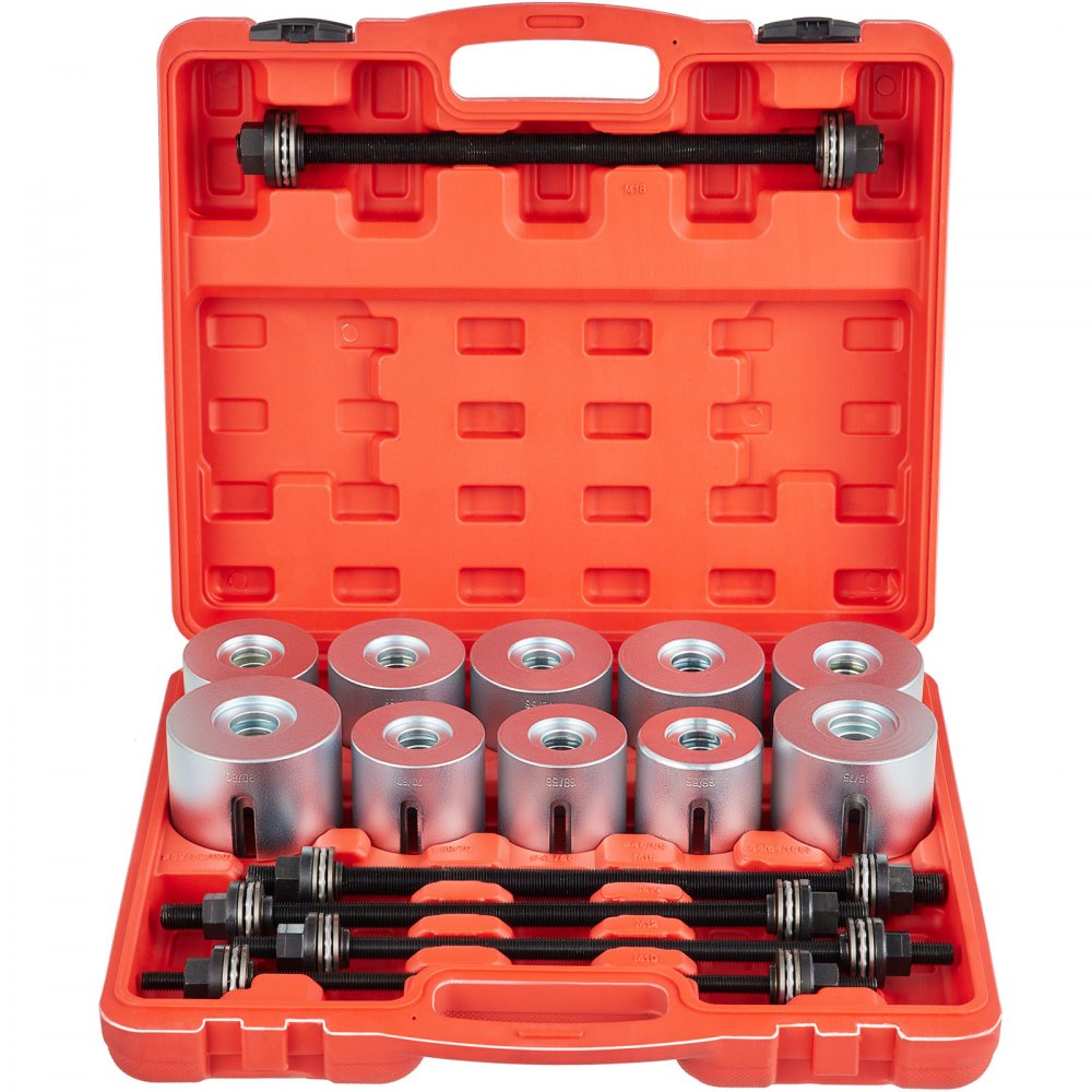 VEVOR 27 PCS Pull and Press Sleeve Kit, 45# Steel Removal Installation Bushes Bearings Tool Kit, Bush Removal Insertion Sleeve Tool Set Works on Most Cars and LCV, HGV Engines - CTQCQBDD27PCSUFUYV0