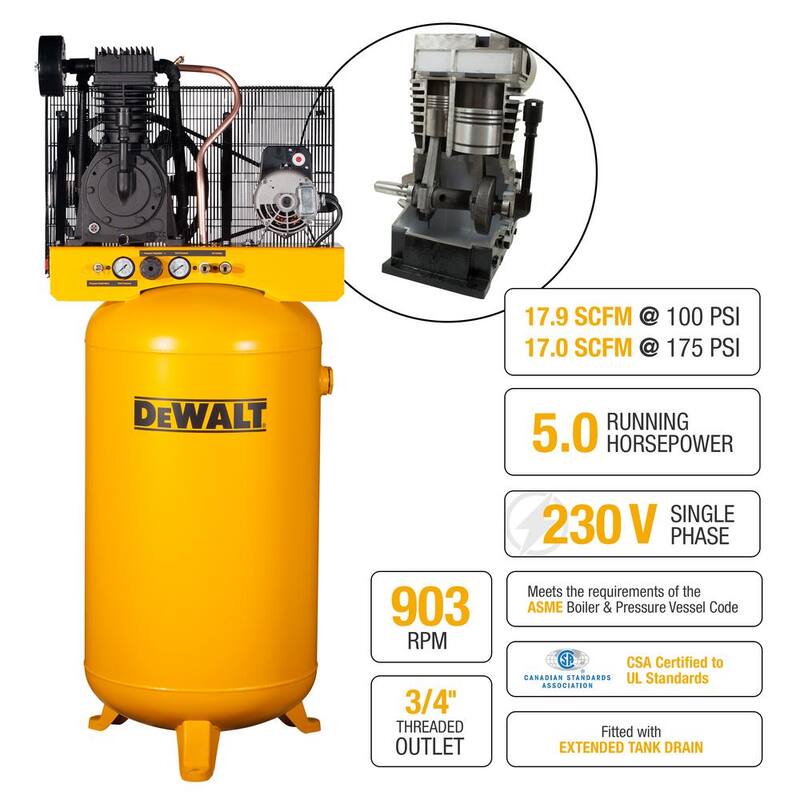 DEWALT 80 Gal. Stationary Electric Air Compressor - DXCMV5048055