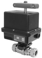 Gemini Valve Motorized Automatic Ball Valve: 1/4" Pipe, Stainless Steel - 820466C4615120A