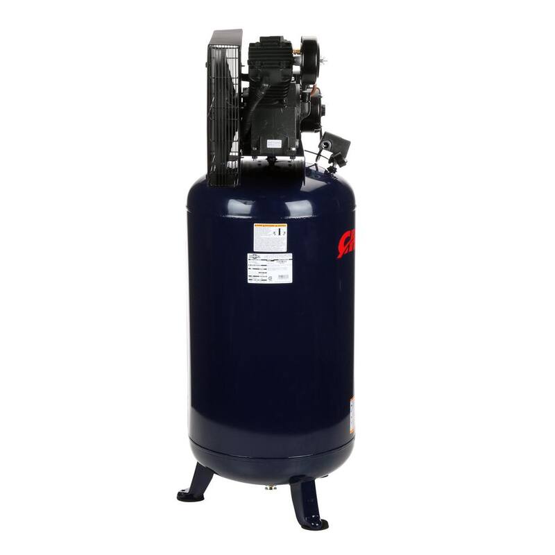 Campbell Hausfeld 80 Gal. Vertical Two Stage Stationary Electric Air Compressor 14CFM 5HP 230V 1PH (HS5180) - HS5180