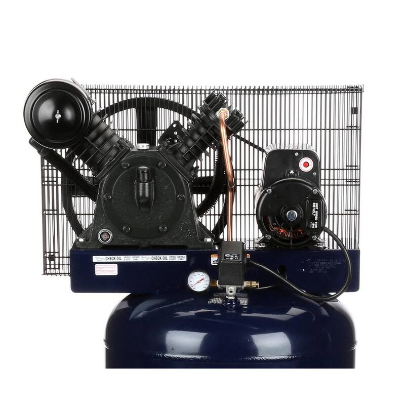 Campbell Hausfeld 80 Gal. Vertical Two Stage Stationary Electric Air Compressor 14CFM 5HP 230V 1PH (HS5180) - HS5180