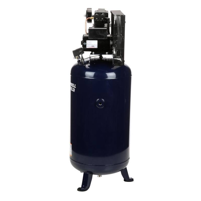 Campbell Hausfeld 80 Gal. Vertical Two Stage Stationary Electric Air Compressor 14CFM 5HP 230V 1PH (HS5180) - HS5180