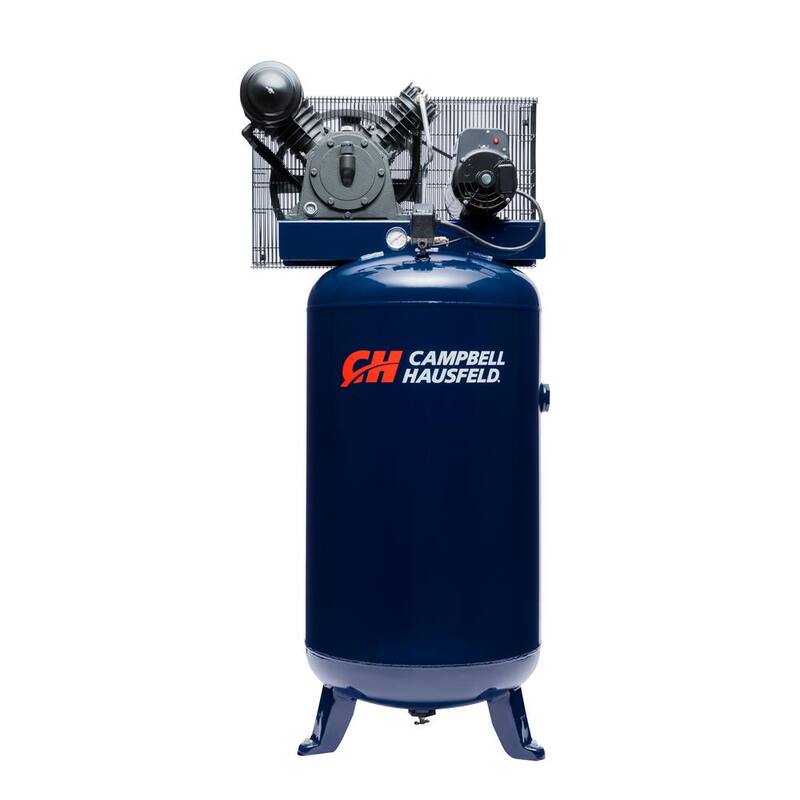 Campbell Hausfeld 80 Gal. Vertical Two Stage Stationary Electric Air Compressor 14CFM 5HP 230V 1PH (HS5180) - HS5180