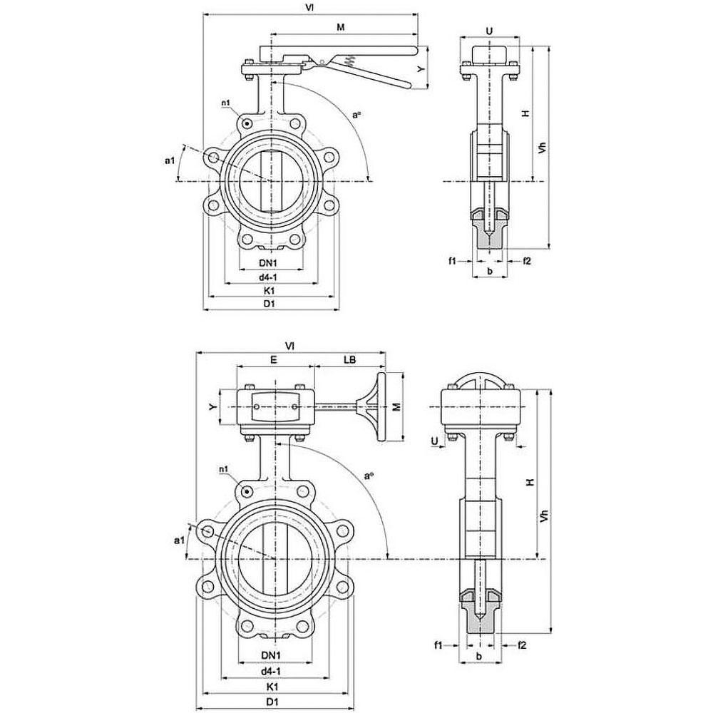 Apollo® Manual Wafer Butterfly Valve: 12" Pipe, Gear Handle - WD14112DN12