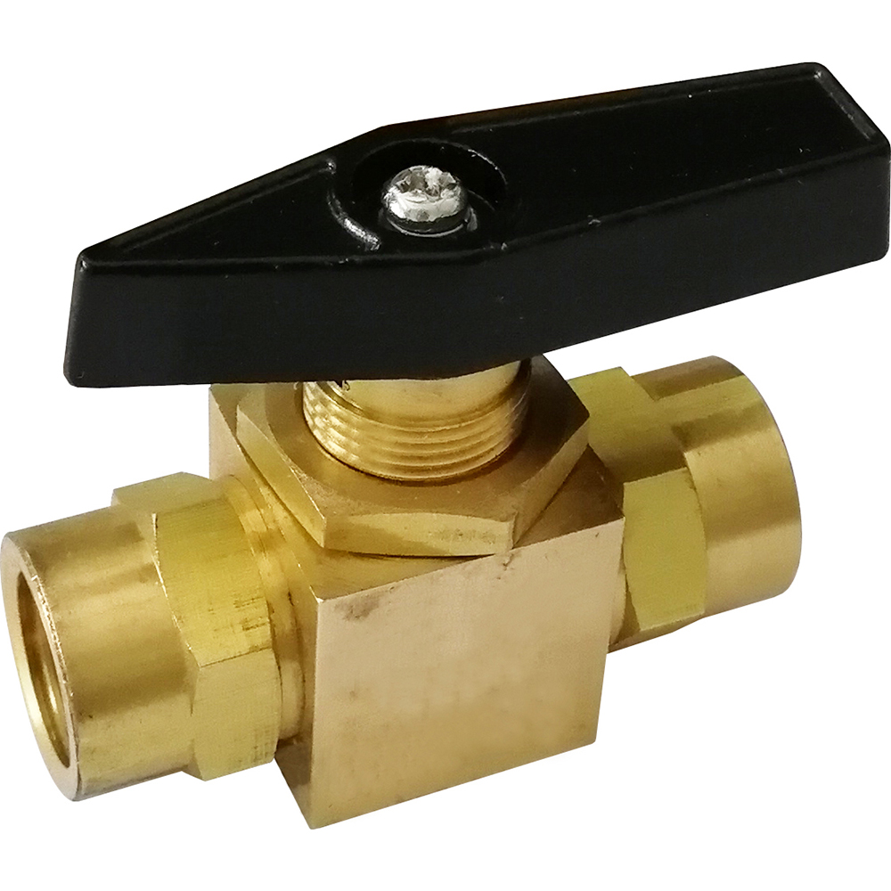 Midwest Control Miniature Manual Ball Valve: 1/8" Pipe, Full Port, Brass - PMFS-18