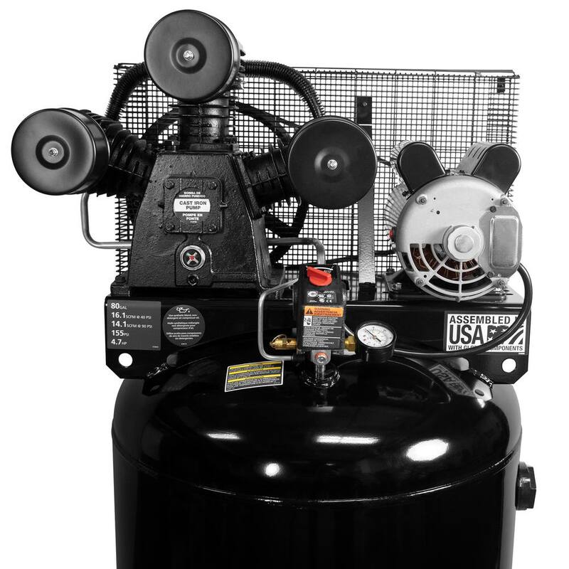 Husky 80 Gal. 3-Cylinder Single Stage Electric Air Compressor - C801H