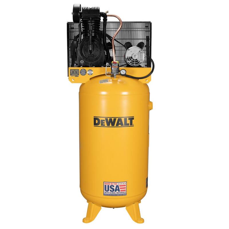 DEWALT 80 Gal. 175 Maximum PSI, Stationary, Electric, Oil Lubricated Vertical Air Compressor, 14.6 SCFM at 100 PSI, 5.0 HP - DXCM803.COM