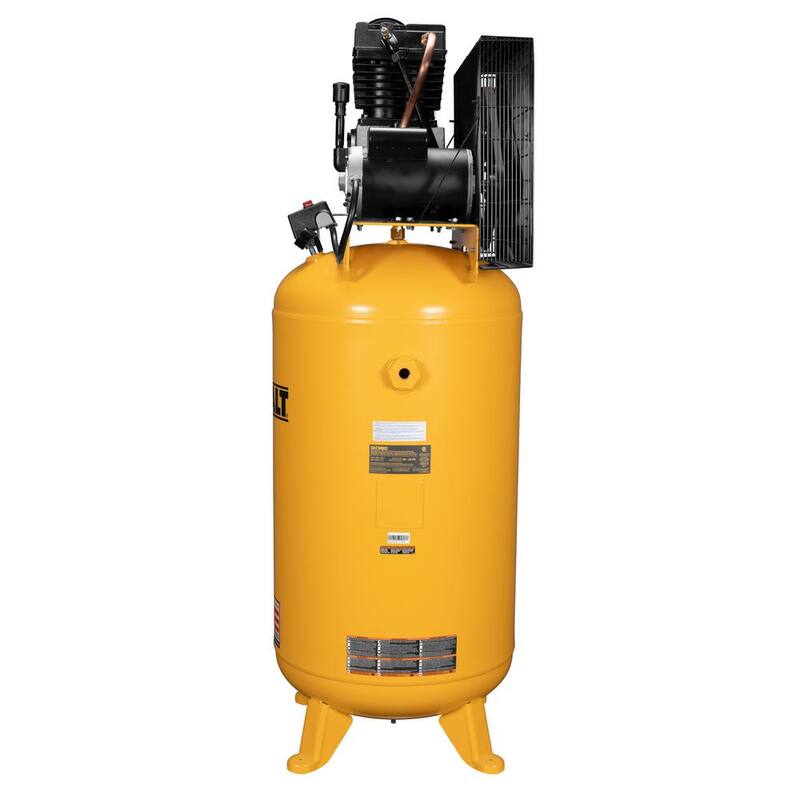 DEWALT 80 Gal. 175 Maximum PSI, Stationary, Electric, Oil Lubricated Vertical Air Compressor, 14.6 SCFM at 100 PSI, 5.0 HP - DXCM803.COM
