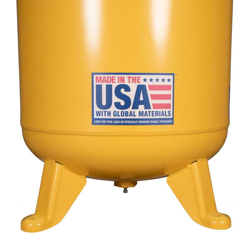 DEWALT 80 Gal. 175 Maximum PSI, Stationary, Electric, Oil Lubricated Vertical Air Compressor, 14.6 SCFM at 100 PSI, 5.0 HP - DXCM803.COM