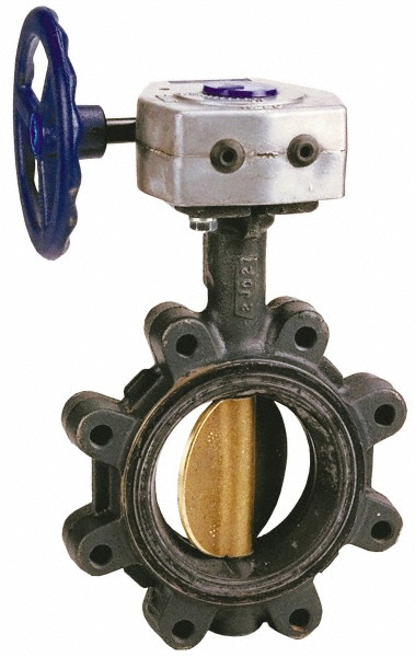 NIBCO Manual Lug Butterfly Valve: 8" Pipe, Bare Stem Handle - NLG242L