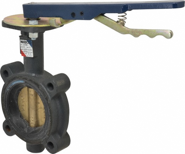 NIBCO Manual Lug Butterfly Valve: 8" Pipe, Bare Stem Handle - NLG242L