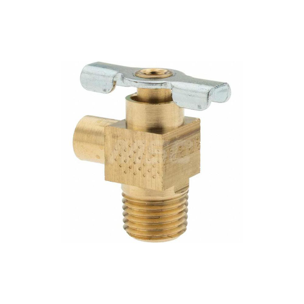 Parker 1/4" Pipe, 3/8" Tube, Tube to Male Pipe Drain Cock & Shutoff Valve - 11138