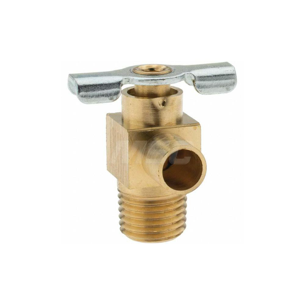 Parker 1/4" Pipe, 3/8" Tube, Tube to Male Pipe Drain Cock & Shutoff Valve - 11138
