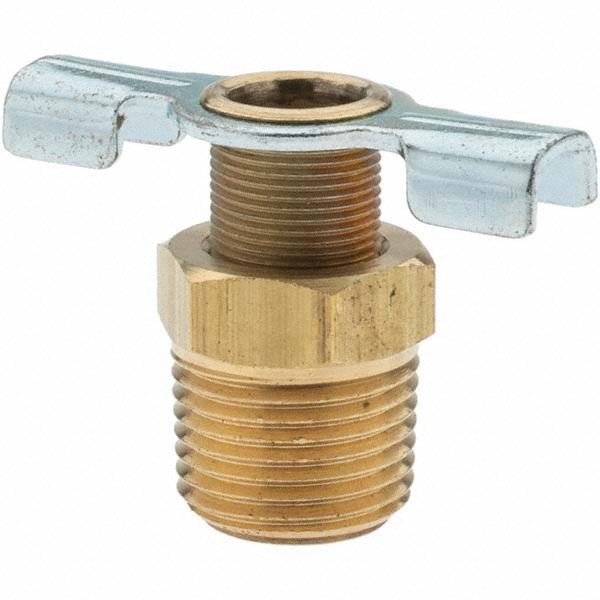 Parker 3/8" Tube, Compression Pipe to Compression Pipe Drain Cock & Shutoff Valve - V303C-6-6