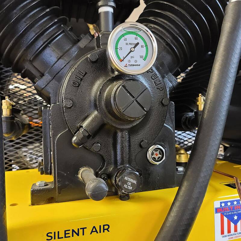 EMAX Silent Air Industrial E350 Series 80 Gal. 175 psi 7.5 HP 31 CFM 1-Phase 2-Stage Stationary Electric Air Compressor - HS07V080V1